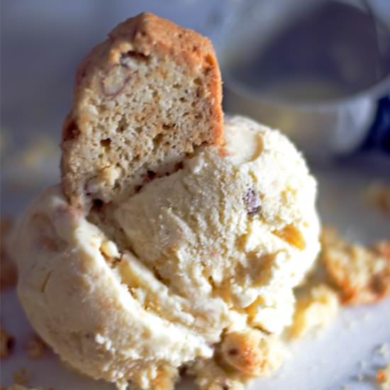 Fresh Almond Biscotti Ice Cream - Recipe photo by cookingdivine
