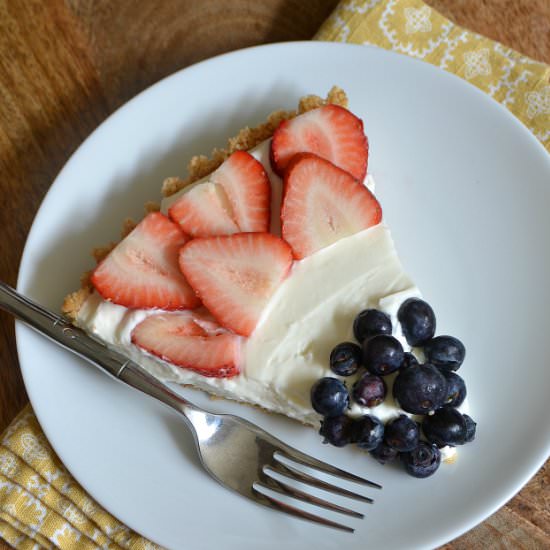 Red, White & Blue Cheesecake Tart - Recipe photo by HelloLittleHome