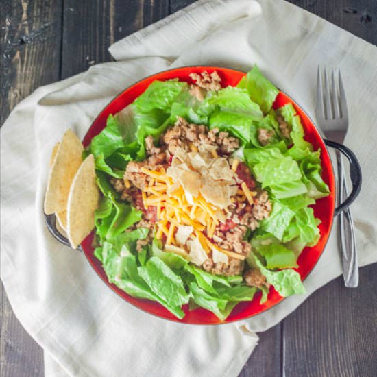 5 Ingredient Turkey Taco Salad - Recipe photo by Sweetphi
