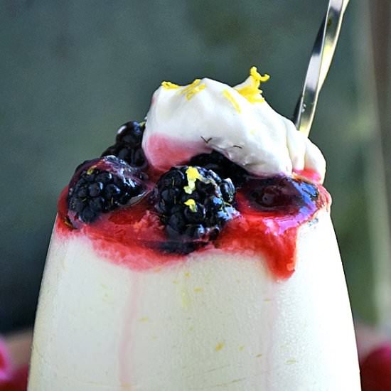 Lemon Mousse with Raspberry Sauce - Recipe photo by LifeTastesGood