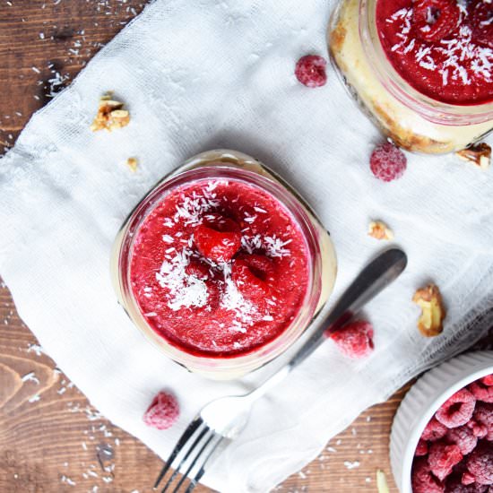 Raw Vegan Raspberry Cheesecake Jar - Recipe photo by straightfromthejar
