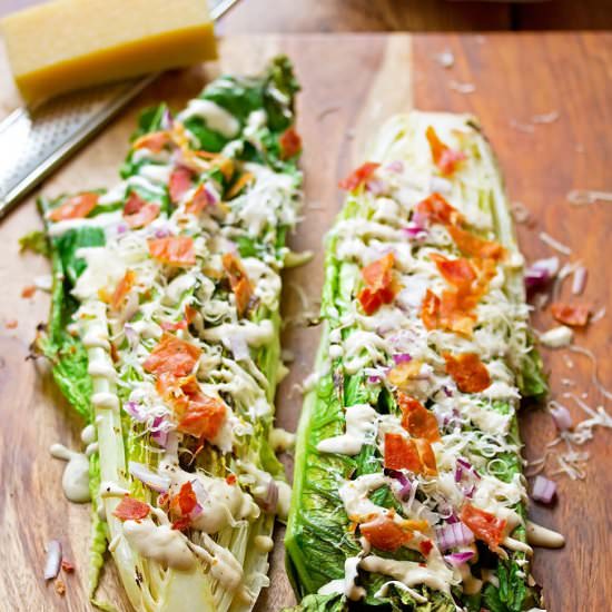 Grilled Romaine & Cashew Dressing - Recipe photo by Cooks With Cocktails