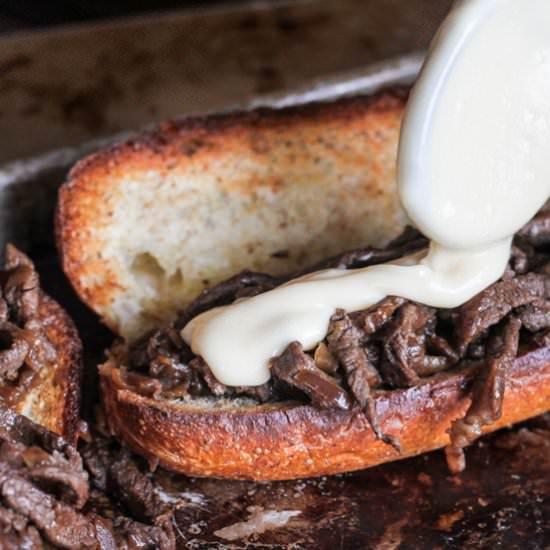 White Cheddar Steak Sandwiches - Recipe photo by wrightfamilytable