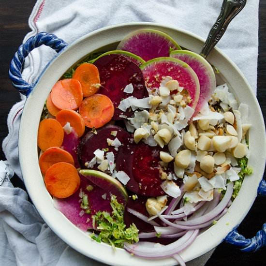 Roots, Radish & Coconut Salad - Recipe photo by SoLetsHangOut