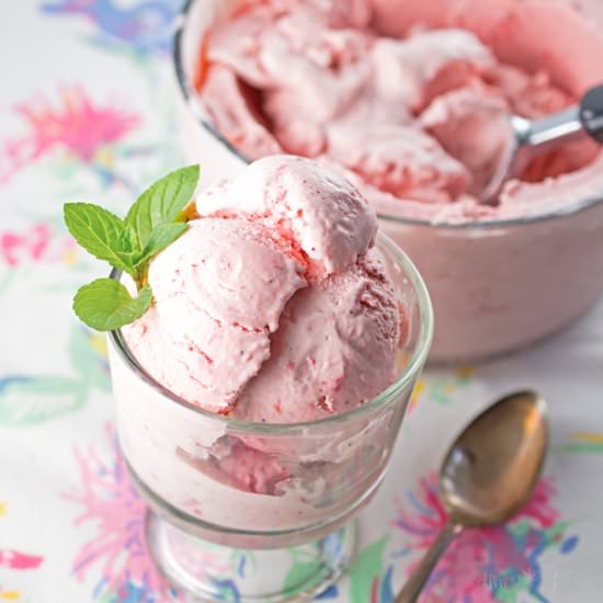 Creamy Strawberry Ice Cream - Recipe photo by awholenewtwist.com