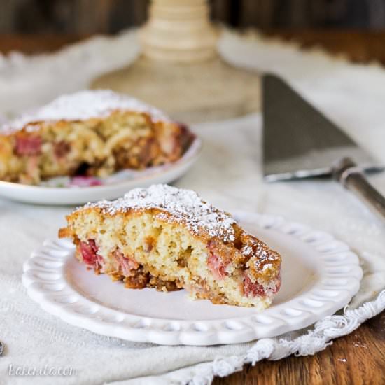 Caramel Rhubarb Cake - Recipe photo by bakerita