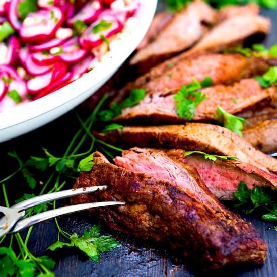 Grilled Juicy Flank Steak - Recipe photo by Feasting at Home