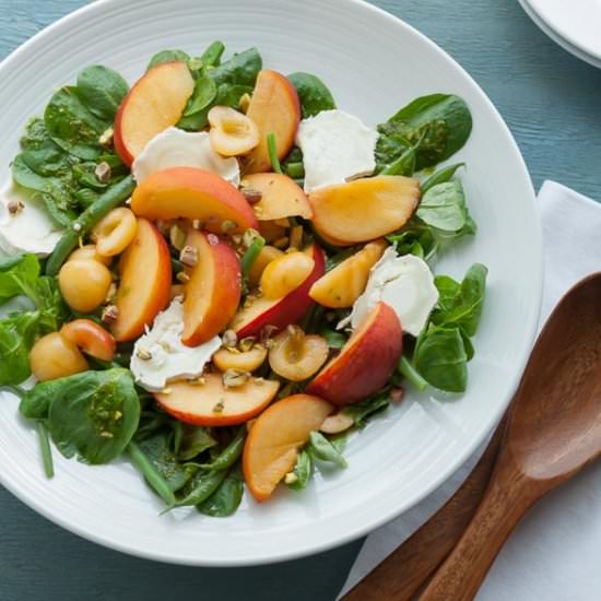 Peach, Cherry Green Bean Salad - Recipe photo by gourmandeinthek
