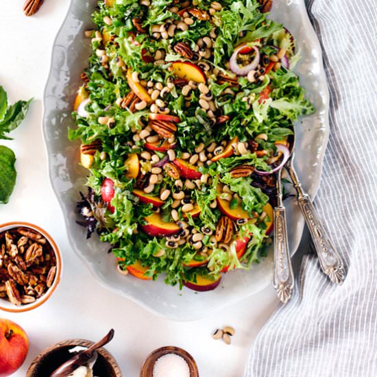 Black Eyed Pea Salad w Peaches - Recipe photo by foolproofliving.com