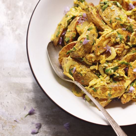 Vegan Old Bay Roasted Potato Salad - Recipe photo by withfoodandlove