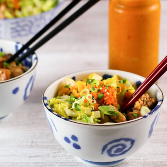 Teriyaki Bowl & Ginger Carrot Sauce - Recipe photo by Something New For Dinner