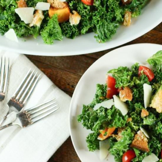 Kale and Broccoli Caesar Salad - Recipe photo by Something New For Dinner