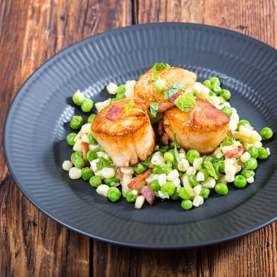 Scallops with Elderflower Syrup - Recipe photo by SweetSourSavory