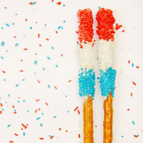 Patriotic Pretzel Sparklers - Recipe photo by FrostingandaSmile