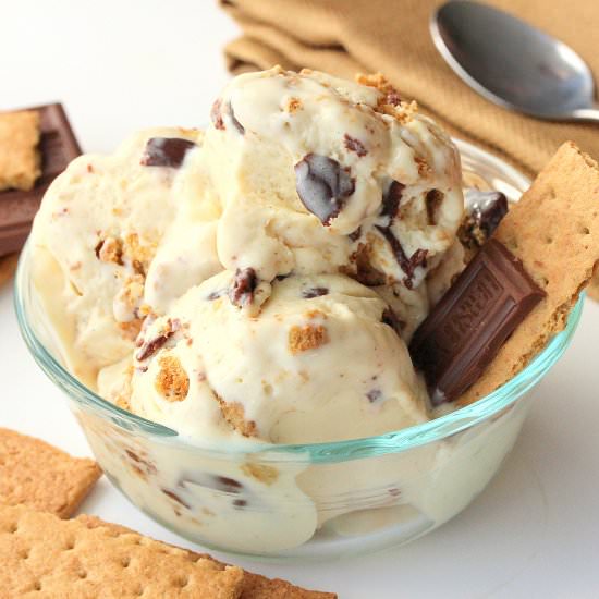 Homemade S'Mores Ice Cream - Recipe photo by HowToFeedaLoon