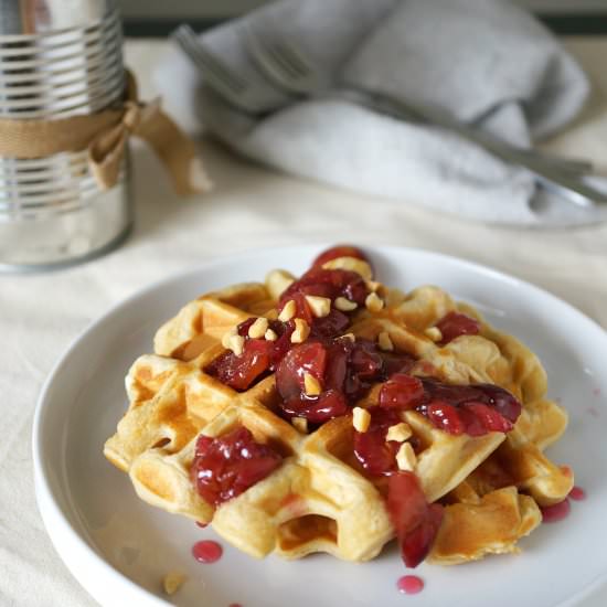 Peanut Butter and Jelly Waffles - Recipe photo by misshangrypants