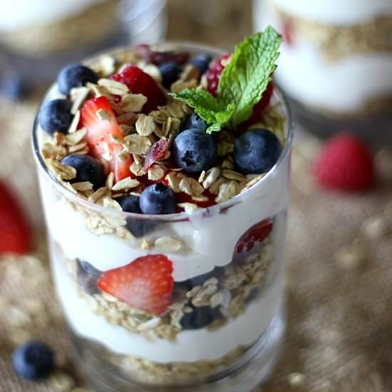 Greek Yogurt Cheesecake Parfaits - Recipe photo by thebelleofthekitchen