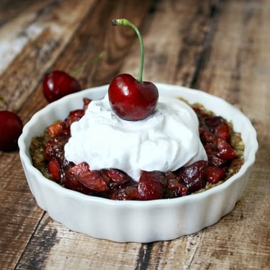 Clean Eating Vegan Cherry Tart - Recipe photo by thehealthyfamilyandhome