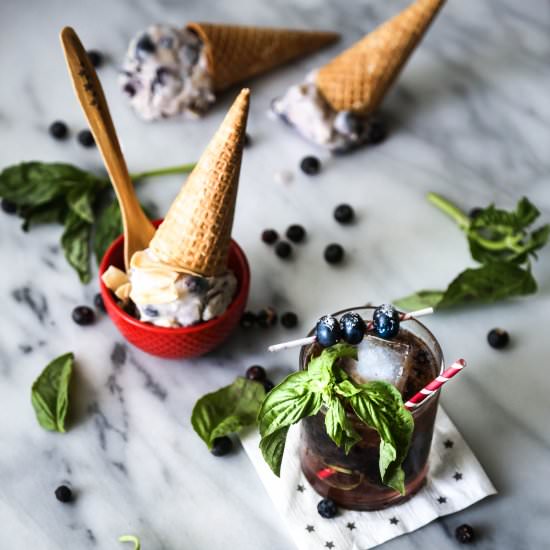 Blueberry Bourbon Basil Smash - Recipe photo by Probably This