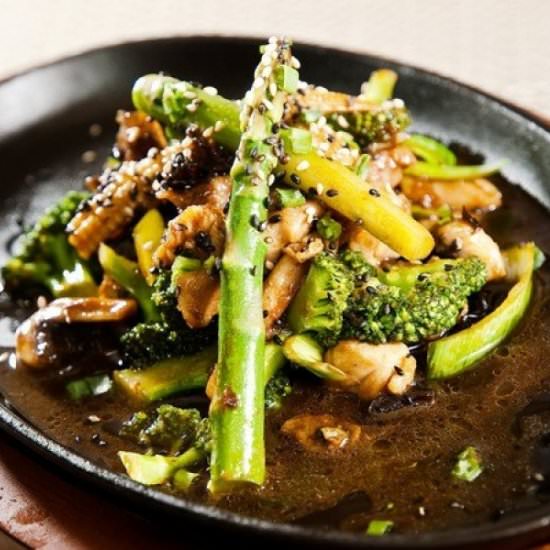 Chicken Broccoli Asparagus Stir-Fry - Recipe photo by skinnyms