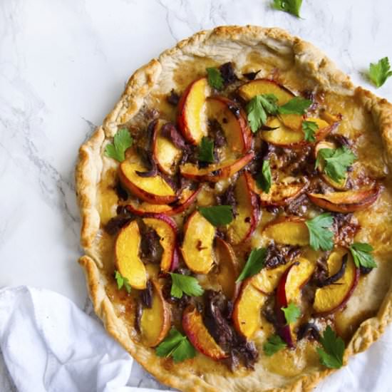 Shredded Duck and Peach Pizza - Recipe photo by NorthDixieKitchen