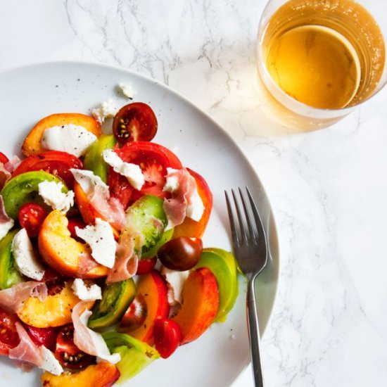 Heirloom Tomato & Nectarine Salad - Recipe photo by NorthDixieKitchen
