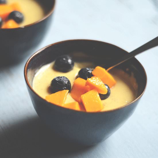 Saffron Rice Pudding with Fruits - Recipe photo by notacurry.com