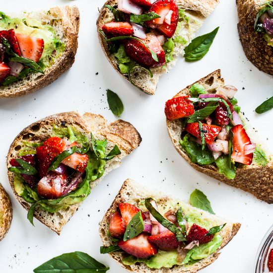 strawberry bruschetta - Recipe photo by dishing up the dirt