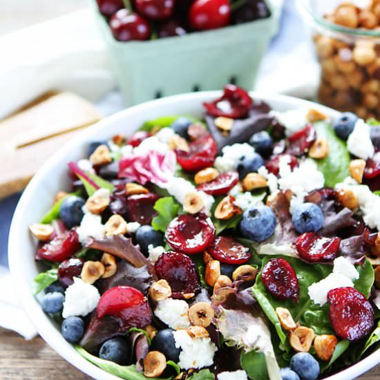 Grilled Cherry Salad - Recipe photo by twopeasandtheirpod