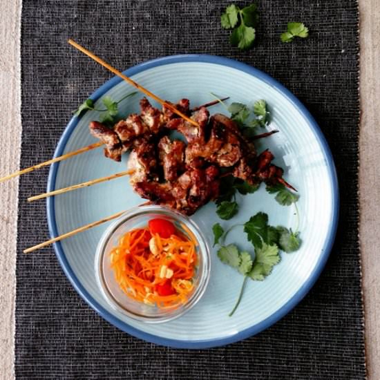 Thai Grilled Pork Skewers - Recipe photo by Thai-Foodie