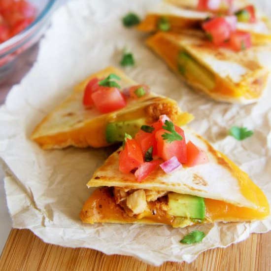 Tuna Avocado Melt Quesadillas - Recipe photo by thetastybite