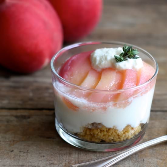 Peach & Ricotta Cheesecake Parfaits - Recipe photo by borrowedsalt