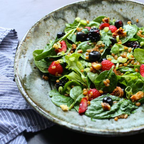 Spinach and Wheat Berry Salad - Recipe photo by Petit World Citizen