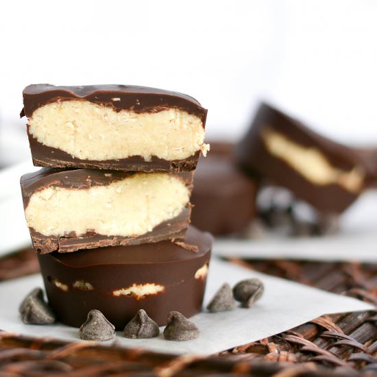 Almond Butter Dark Chocolate Cups - Recipe photo by Our Wholesome Ways