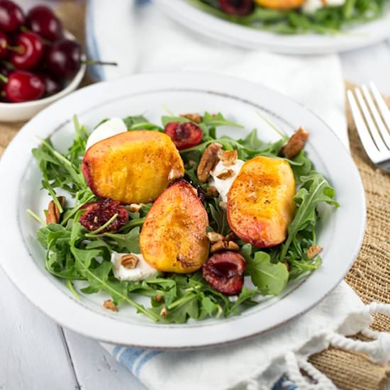Fresh Grilled Peach Salad - Recipe photo by Jessica Gavin