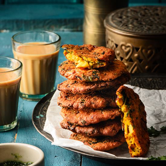 Fenugreek-Corn Lentil Fritters - Recipe photo by cubesnjuliennes