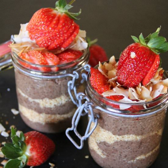 Chia, Coconut & Choc B'fast Parfait - Recipe photo by Foodie goes Primal