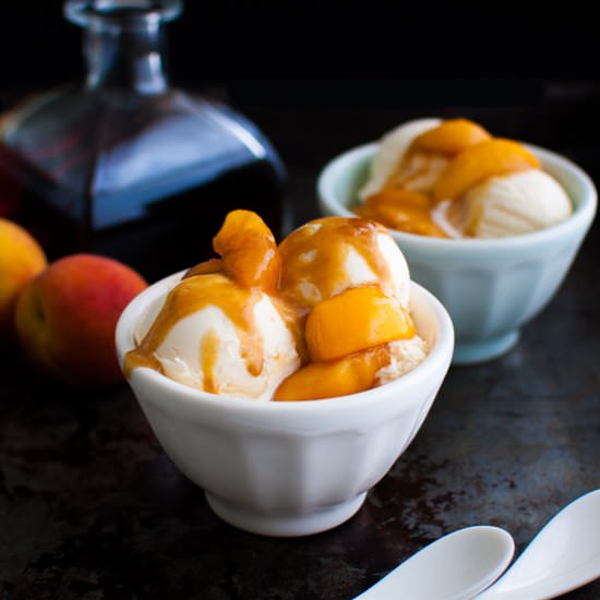 Peaches Foster - Recipe photo by tamingofthespoon