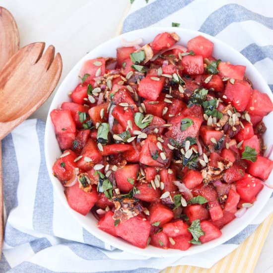 Savory Bacon Watermelon Salad - Recipe photo by simple roots