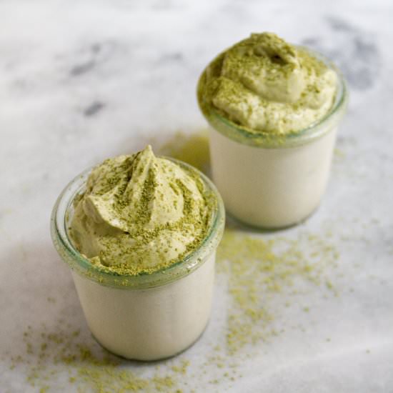 Coconut-Matcha Panna Cotta - Recipe photo by littlemarketkitchen