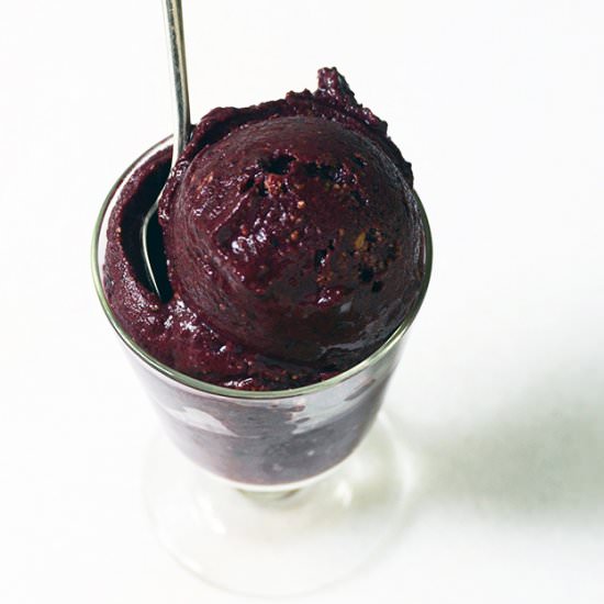 Quick Blueberry Cheesecake Sorbet - Recipe photo by AnEdibleMosaic