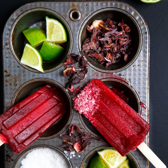 Hibiscus Margarita Pops - Recipe photo by DessertForTwo