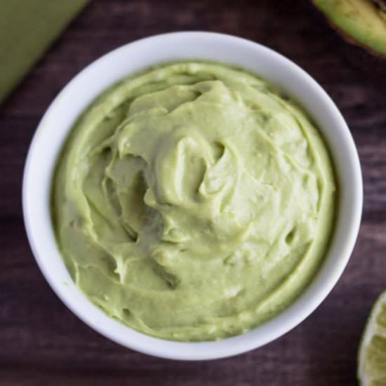 Avocado Crema - Recipe photo by My Three Seasons