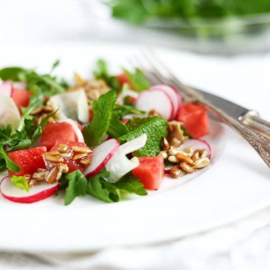 Summer Salad with Radish and Melon - Recipe photo by loeffelgenuss