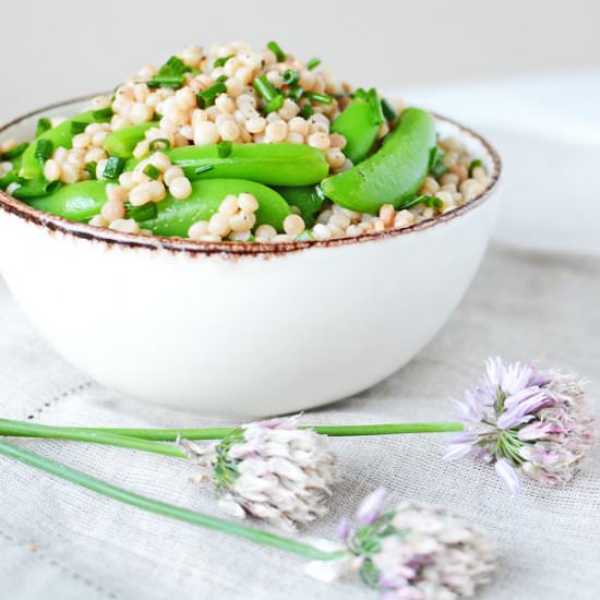 Israeli Couscous and Pea Salad - Recipe photo by SimpleSeasonal