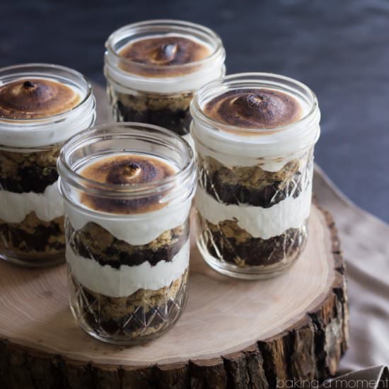 S'mores Cupcake Jars - Recipe photo by Baking a Moment