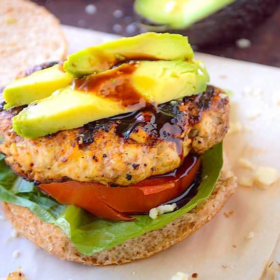 Balsamic Cheddar Turkey Burgers - Recipe photo by The Nutritious Kitchen