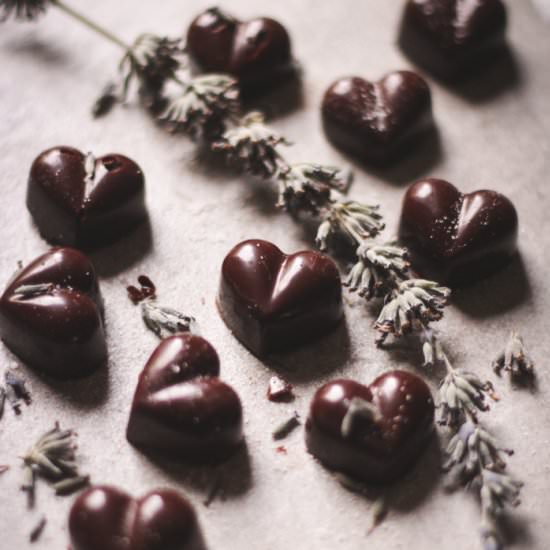 Lavender + Sea Salt Raw Chocolates - Recipe photo by tohercore