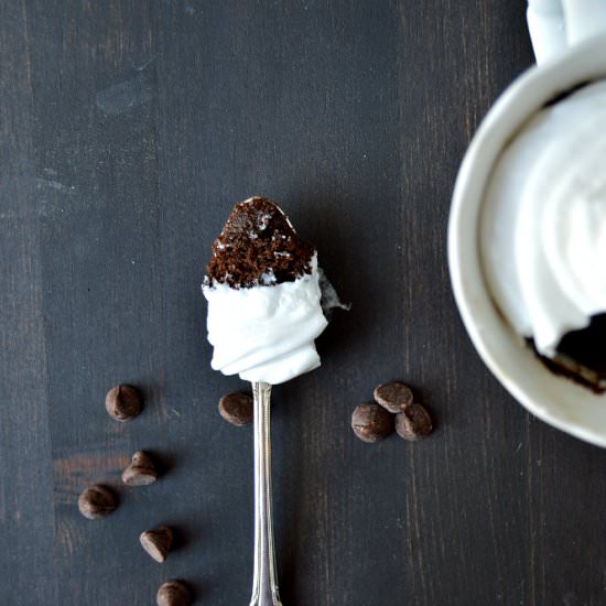 Vegan Mocha Mug Cake - Recipe photo by Loose Leaf Vegan