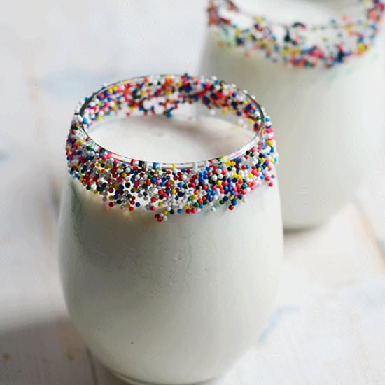 Rainbow Frozen Yogurt Shake - Recipe photo by notacurry.com